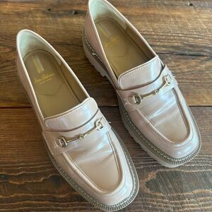 Sam Edelman Women's Beige Loafers with Gold Accent